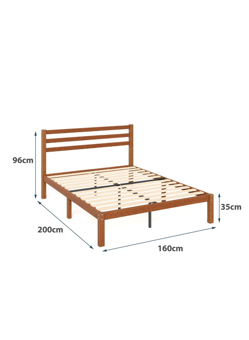 Zinus Leah Bamboo | Queen Platform Bed Frame | Slatted Headboard | Wooden Slat Support | No Box Spring Required | Easy Assembly | 200L × 160W CM| - Image 2